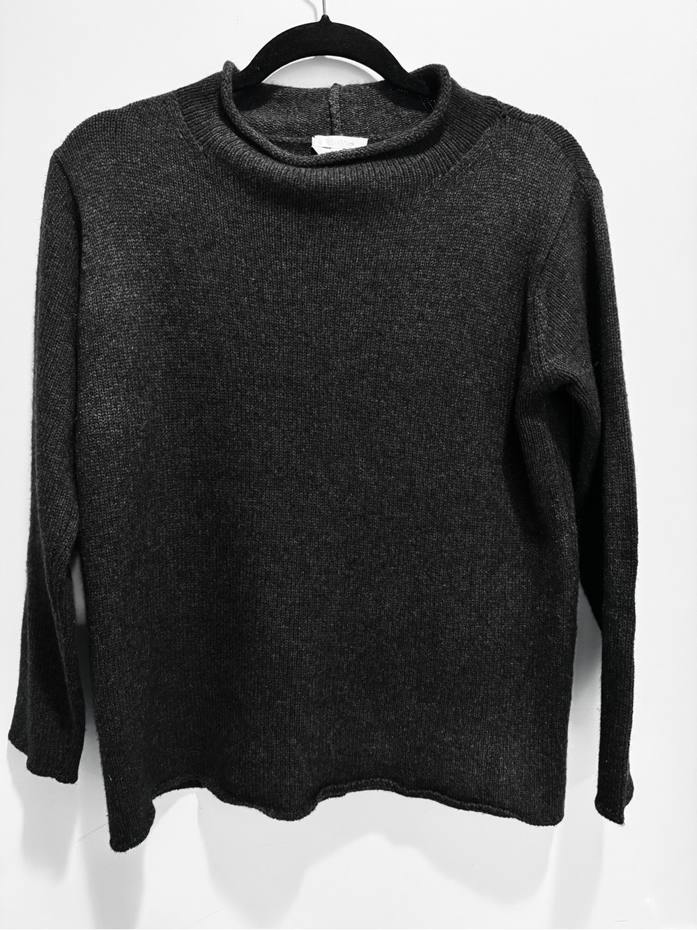 MaxMara 100% Cashmere Mock Neck Sweater-Charcoal Grey-Size S (Made in Italy)